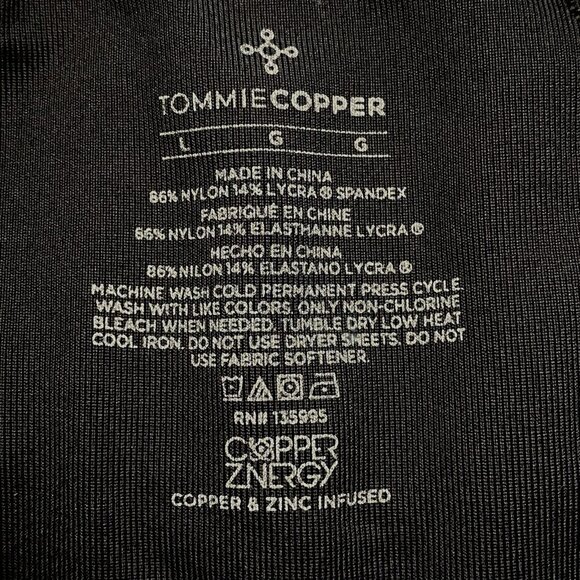 TOMMIE COPPER Women Shirt Sz L Black Recovery Short Sleeve Pullover Active 41-1 - Picture 3 of 7